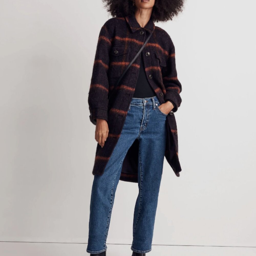 Madewell Long Shirt-Jacket in Windowpane